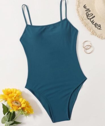 Solid One Piece Swimsuit