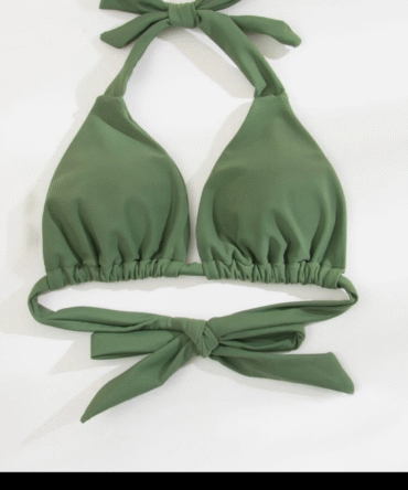 Plain Ruched Bikini Top